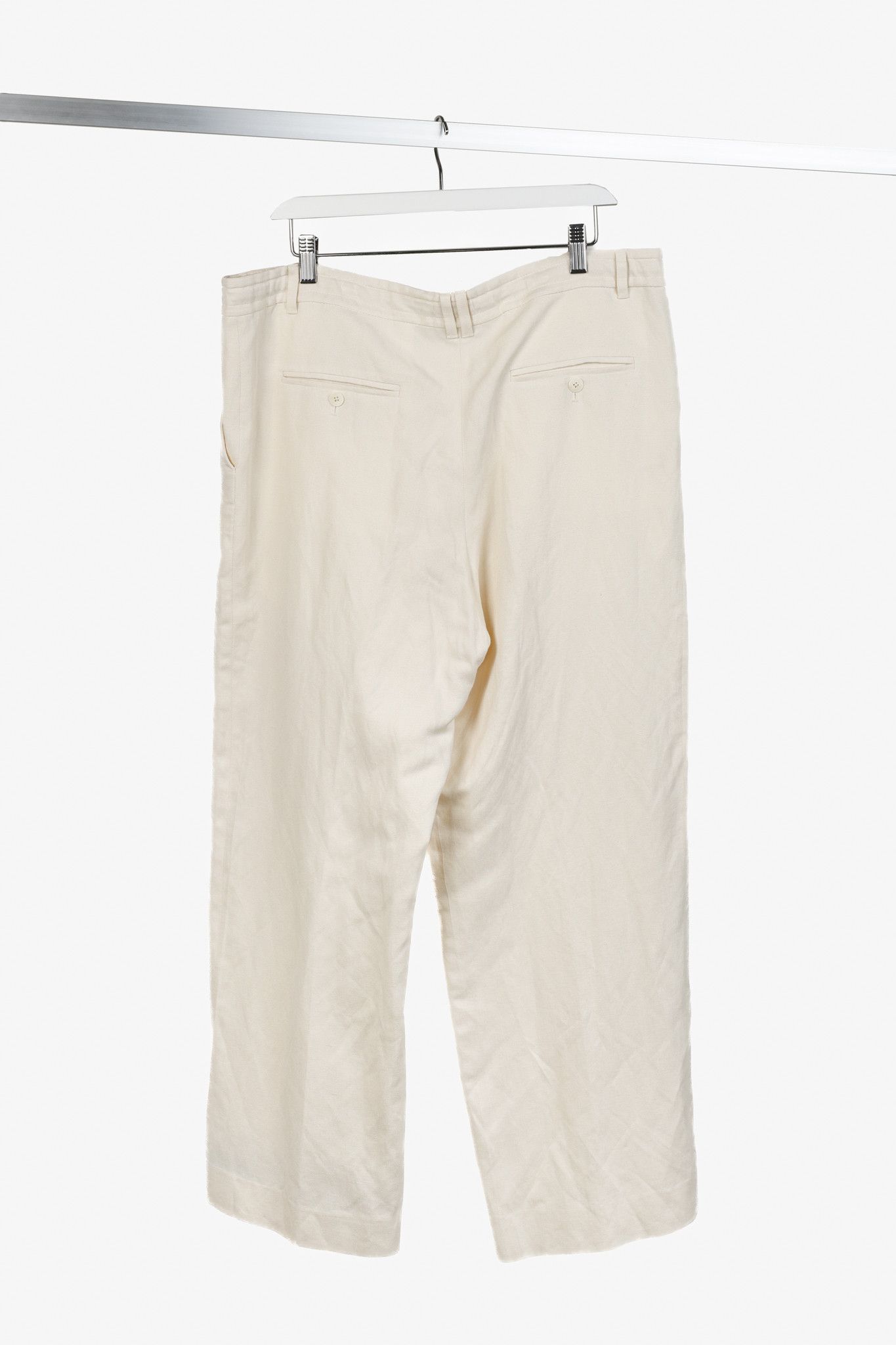 The Row The Row Beige Silk Linen Drawstring Pants Size 37" - 2 Thumbnail
