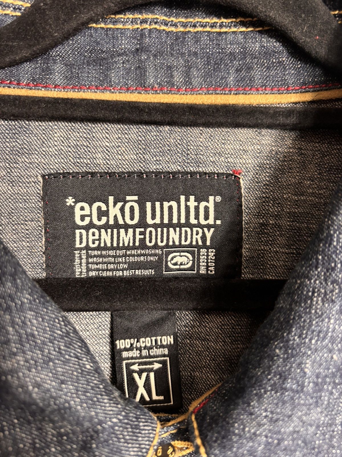 Vintage Ecko Unltd Denim Suede Accents Lightweight Jacket Size US XL / EU 56 / 4 - 2 Thumbnail