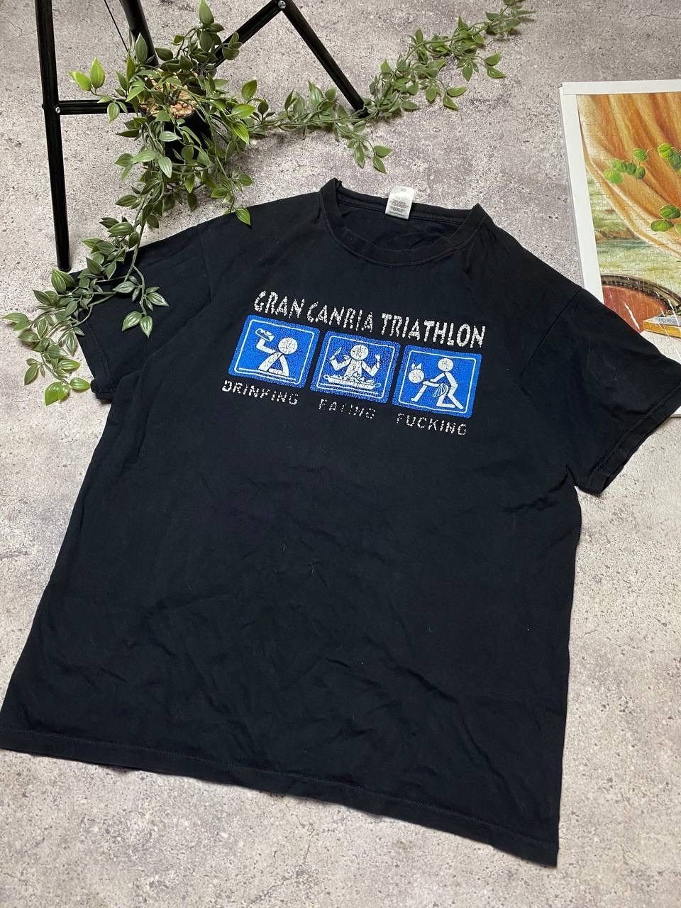 Band Tees × Vintage 😂Humor Gran Canria Triathlon T-shirt Crazy Vintage Size M Size US L / EU 52-54 / 3 - 2 Thumbnail