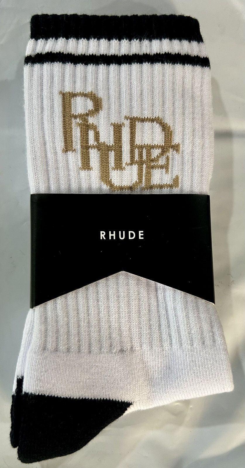 Rhude Rhude Scribble Logo Socks in the "White/Yellow/Black" Size ONE SIZE - 4 Thumbnail