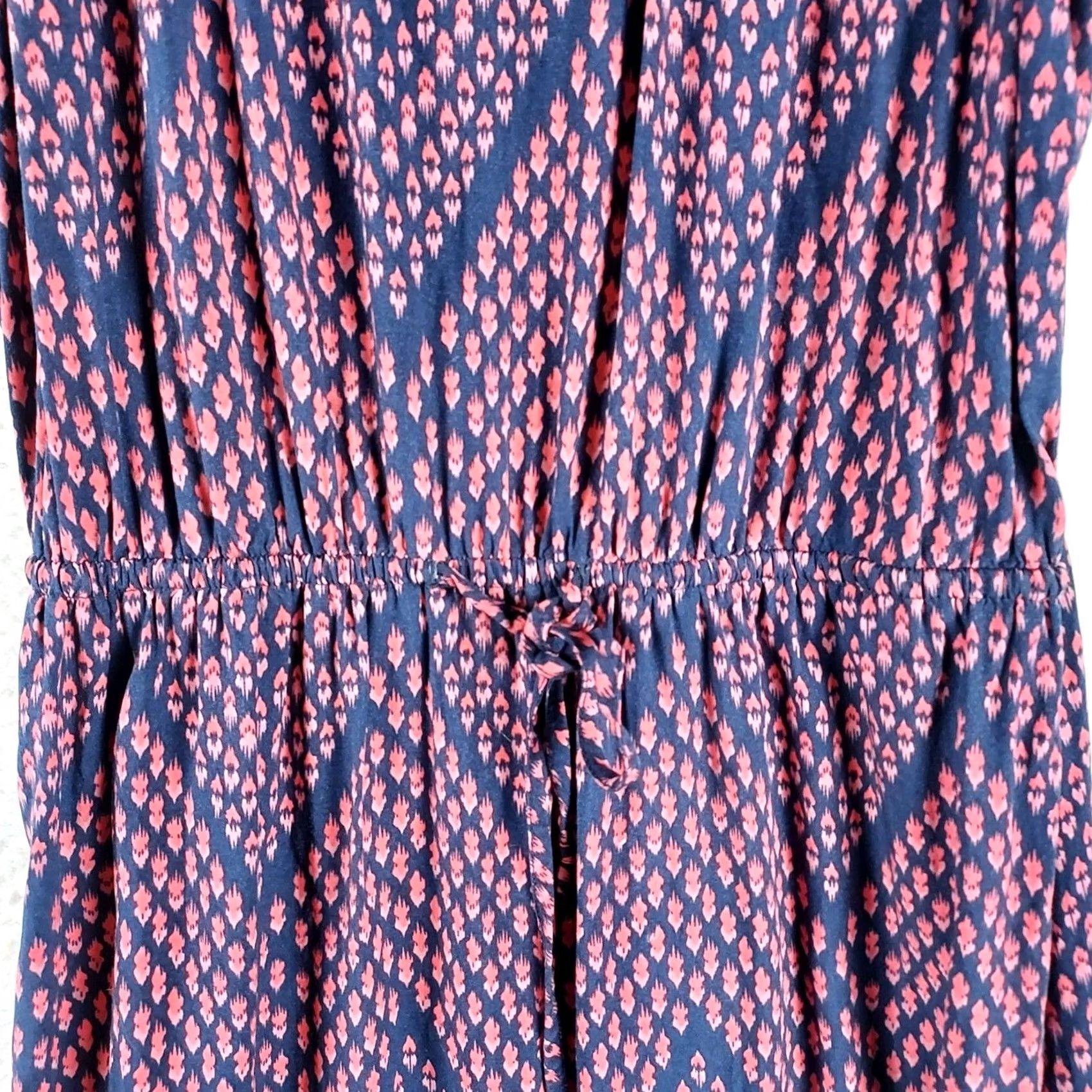 Gap Gap Maxi Dress Women’s Navy Red Sleeveless Chevron Pattern Elastic Waist M Blue Rayon Long Casual Summer Spring Fall Size M / US 6-8 / IT 42-44 - 3 Thumbnail