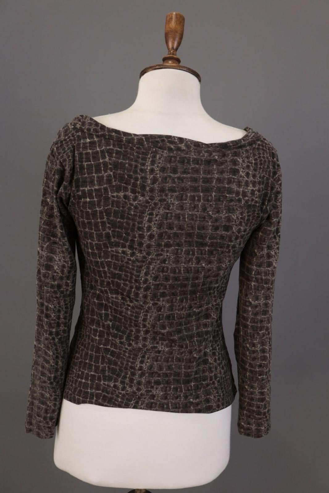 Designer Max Mara Blue Brown Wool Animals Printed Shirt Size S Size S / US 4 / IT 40 - 10 Thumbnail