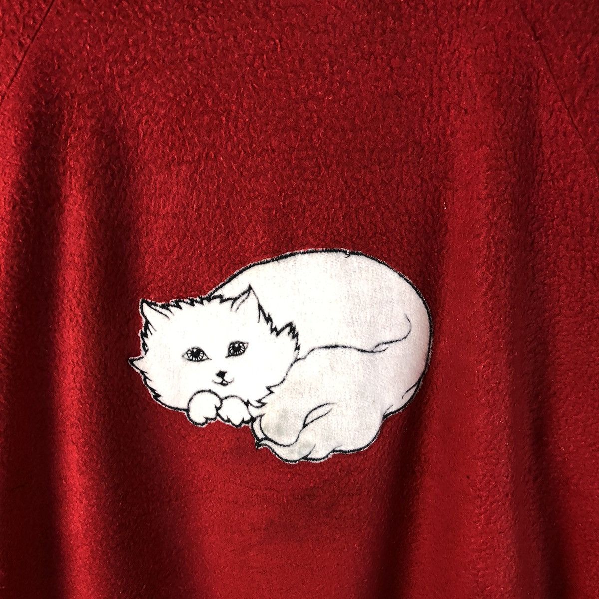 Japanese Brand Happy Day cat Red Sweathshirt #7442 Size L / US 10 / IT 46 - 9 Thumbnail