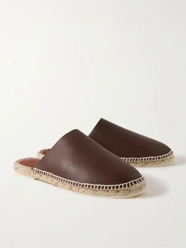 Loro Piana o1srvl11e0225 Seaside Walk Leather Backless Espadrilles Size US 7 / EU 40 - 4 Thumbnail
