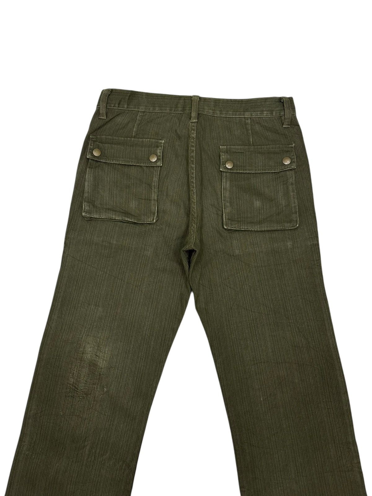 Kapital Vintage Olive Corduroy Utility Flare Pants Workwear Trousers Size US 30 / EU 46 - 6 Thumbnail