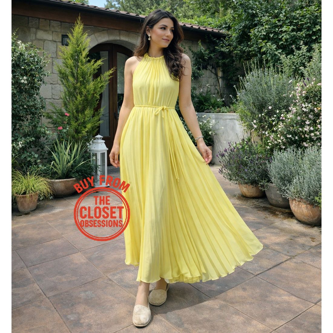 MANGO Pleated Halter Midi Dress NWT - ilac.rochib.com