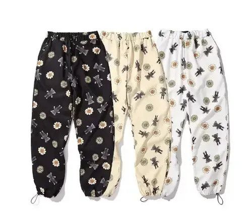 Japanese Brand 21SS Indigo Union Japan White Cartoon Flowers Pants Size US 32 / EU 48 - 3 Thumbnail