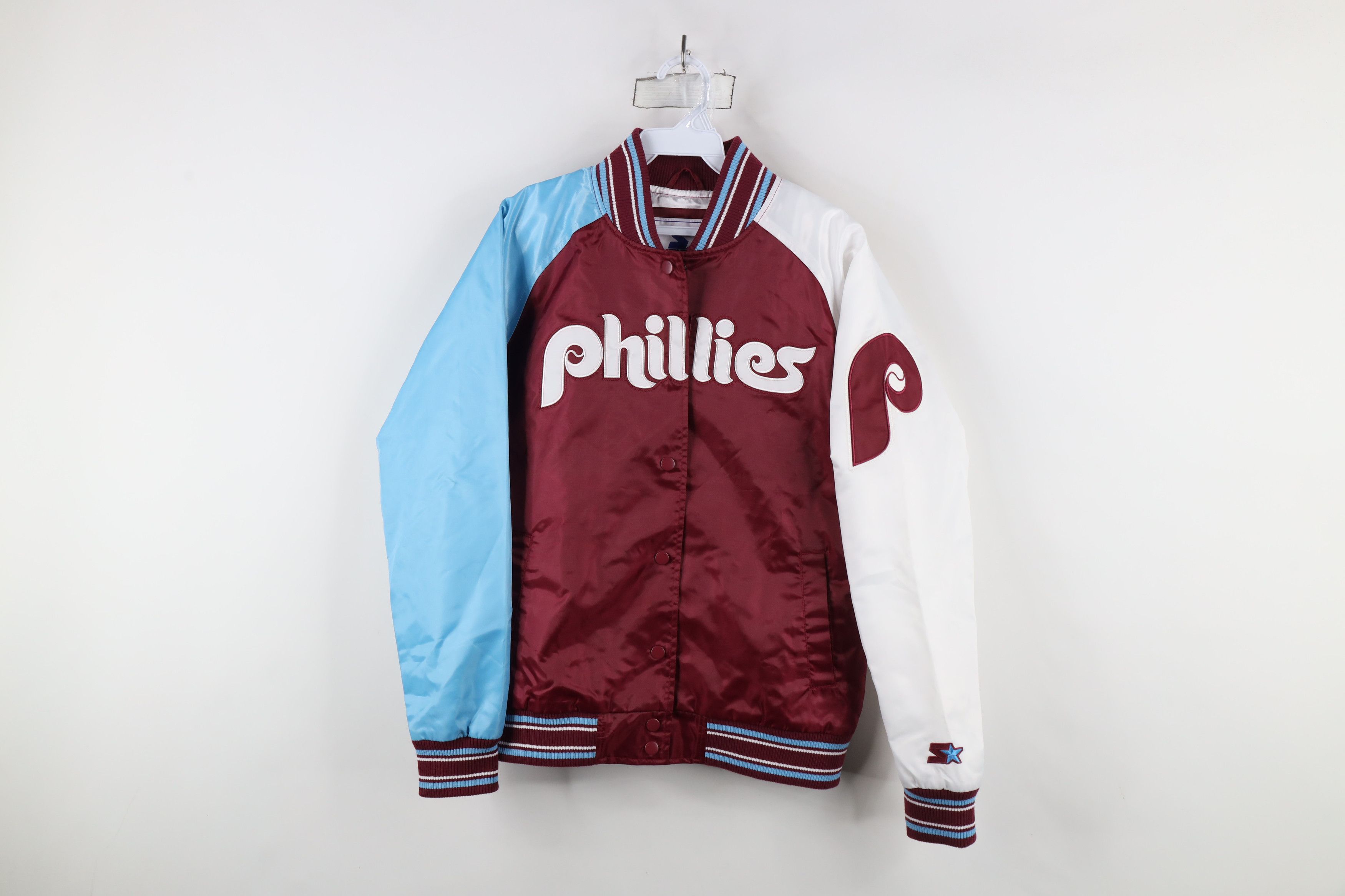 Starter × Vintage Vintage 90s Starter Philadelphia Satin Bomber Jacket Size US M / EU 48-50 / 2 - 1 Thumbnail
