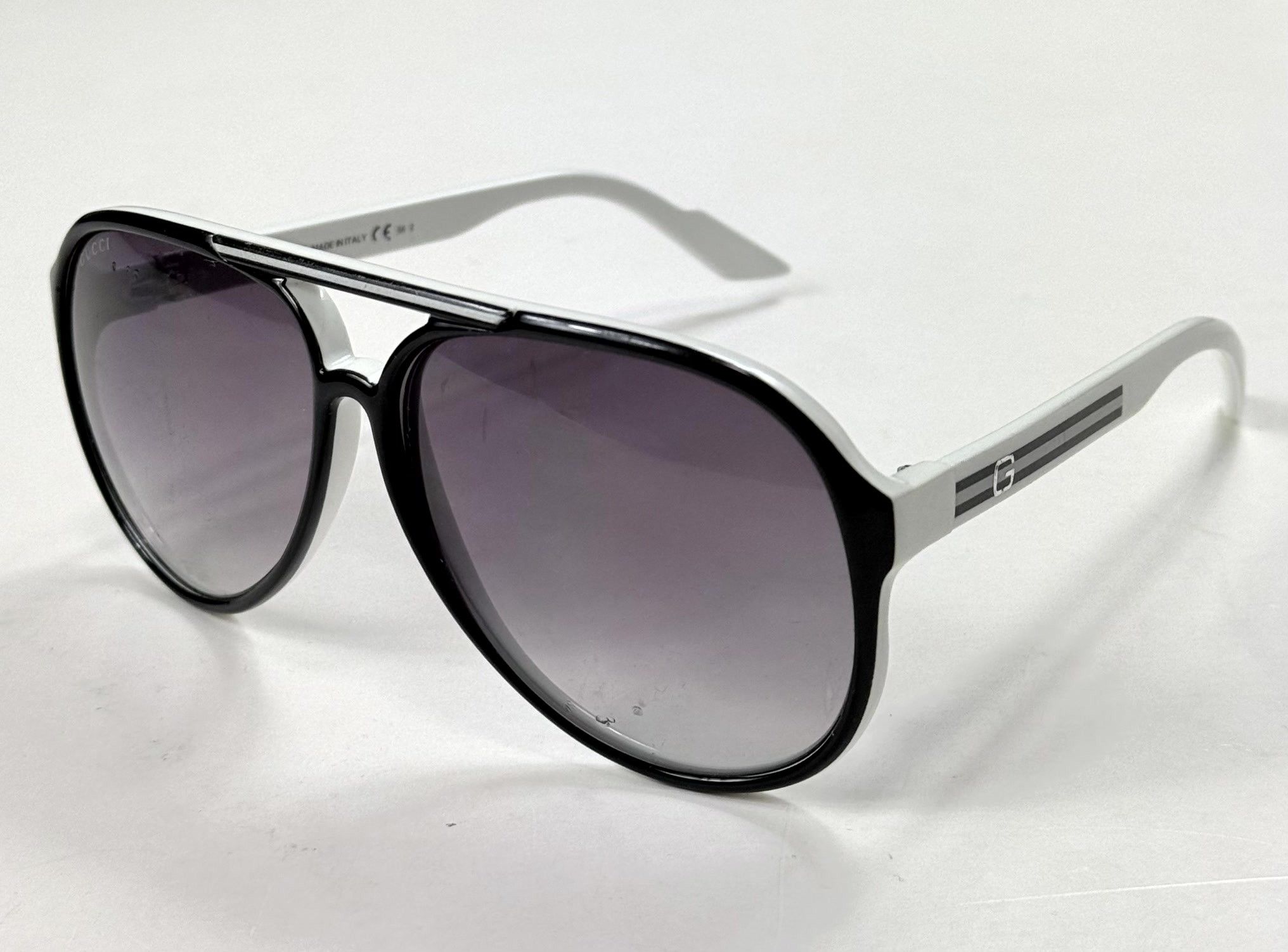 Gucci Gucci GG1627/S Black/White Shiny Web Aviator Sunglasses Size ONE SIZE - 4 Thumbnail