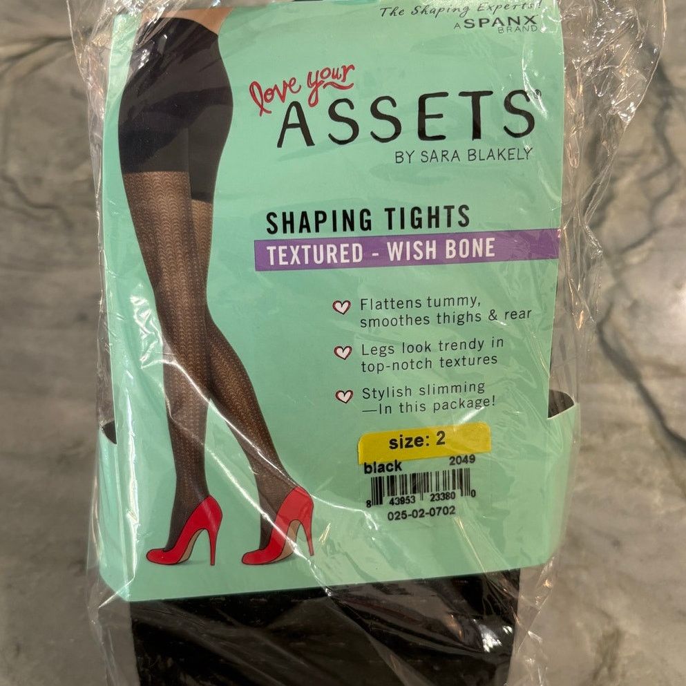 Other Spanx Assets Shaping Tights Textured - Wish Bone Black SZ 2 Size ONE SIZE - 1 Thumbnail