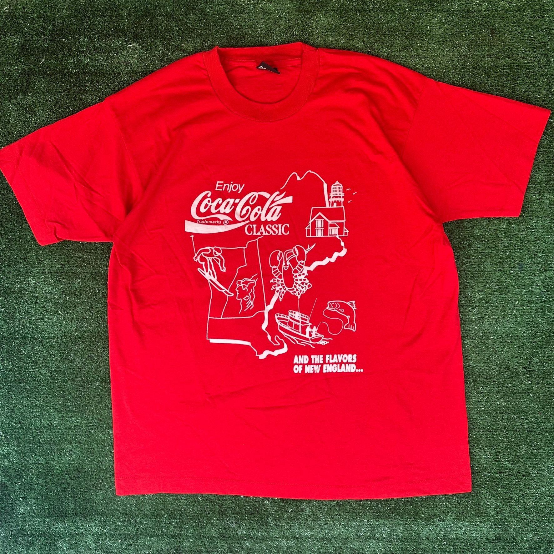 Coca Cola Vintage 80s Coca Cola Flavors New England Map T-Shirt Single Size US XL / EU 56 / 4 - 1 Thumbnail