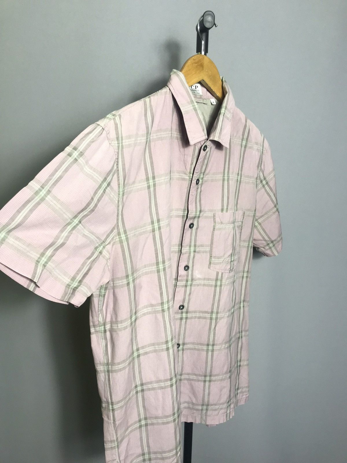 Vintage C.P. Company plaid mens shirt button pink short sleeve Size US L / EU 52-54 / 3 - 3 Thumbnail