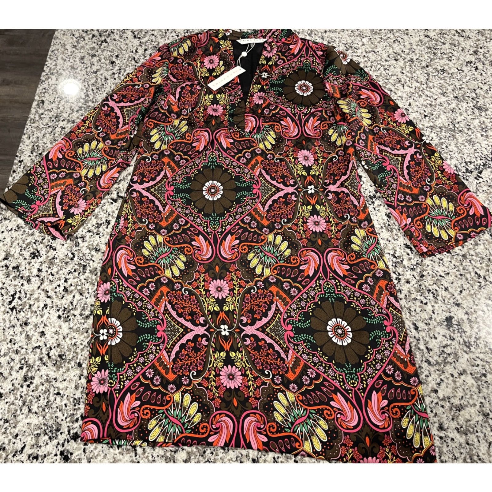 Trina Turk Trina Turk Christie Dress Shift V-Neck Tapestry Print Multicolor Size 8 NWT Size M / US 6-8 / IT 42-44 - 2 Thumbnail