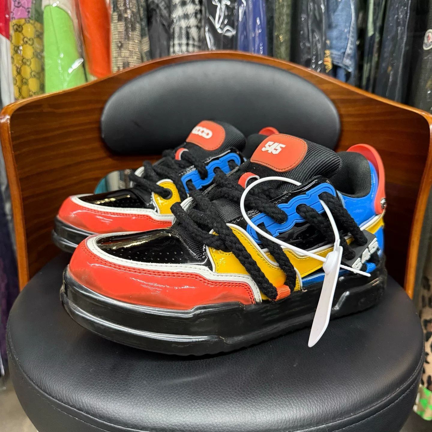 Other Collab Black Lowtop Sneakers S Men Size US 10 / EU 43 - 1 Thumbnail