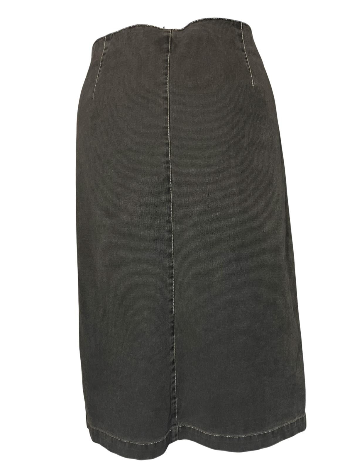 Unknown London Peruvian Connection Pencil Skirt Dark Brown Zip Size 38" / US 16 / IT 52 - 3 Thumbnail
