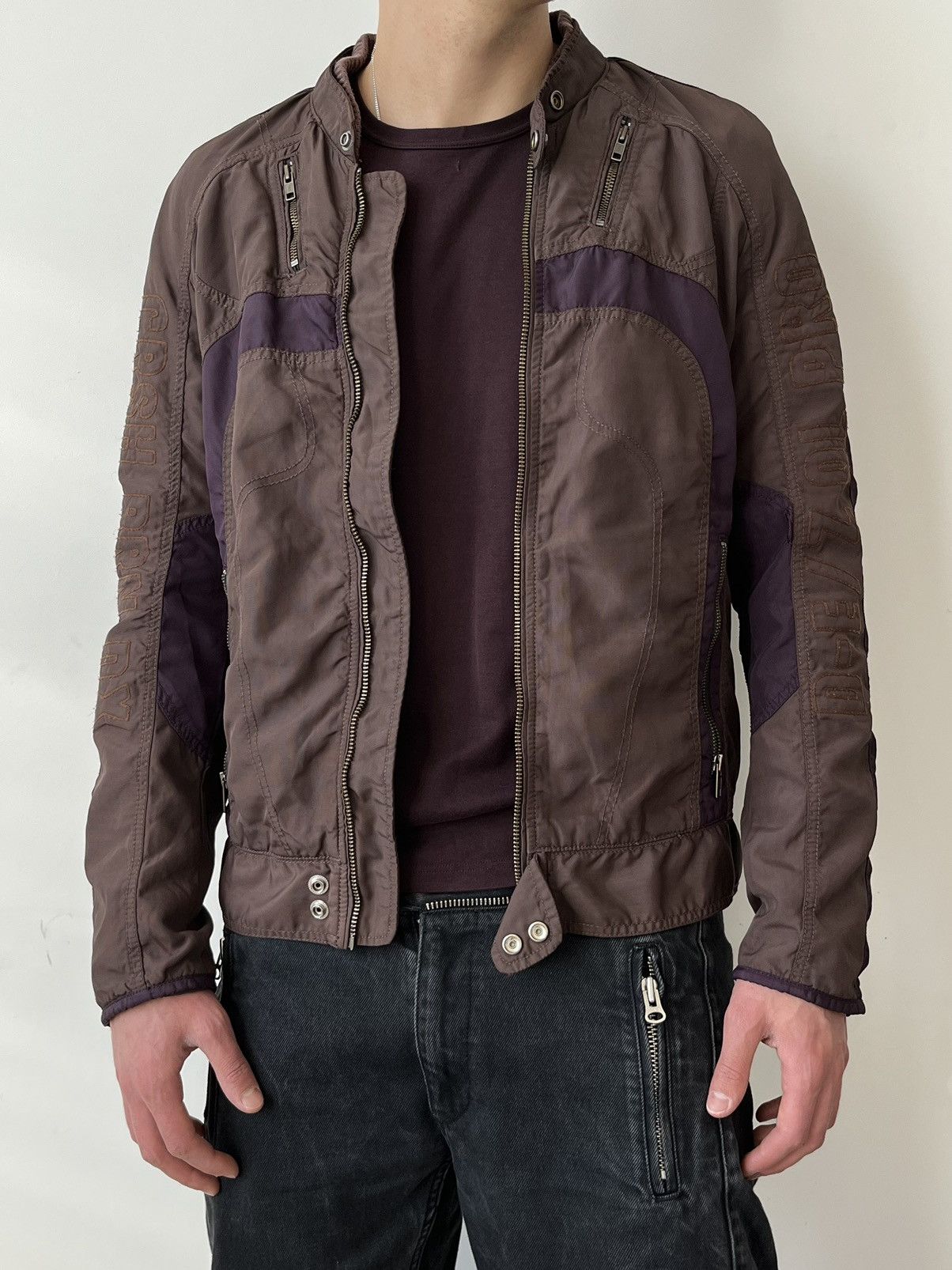 image of Archival Clothing x Diesel Archive Rider Jacket “Very” in Brown, Men's (Size Large)