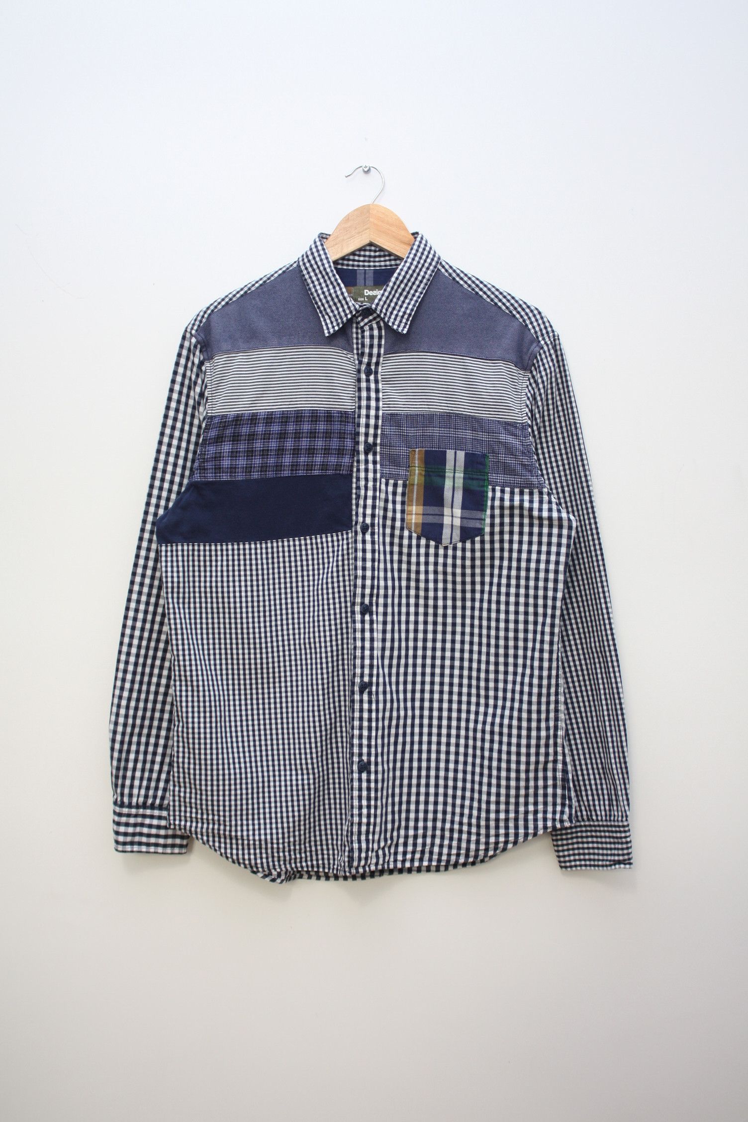 Desigual Desigual Patchwork Checkered L/S Shirt Men's L Size US L / EU 52-54 / 3 - 2 Thumbnail