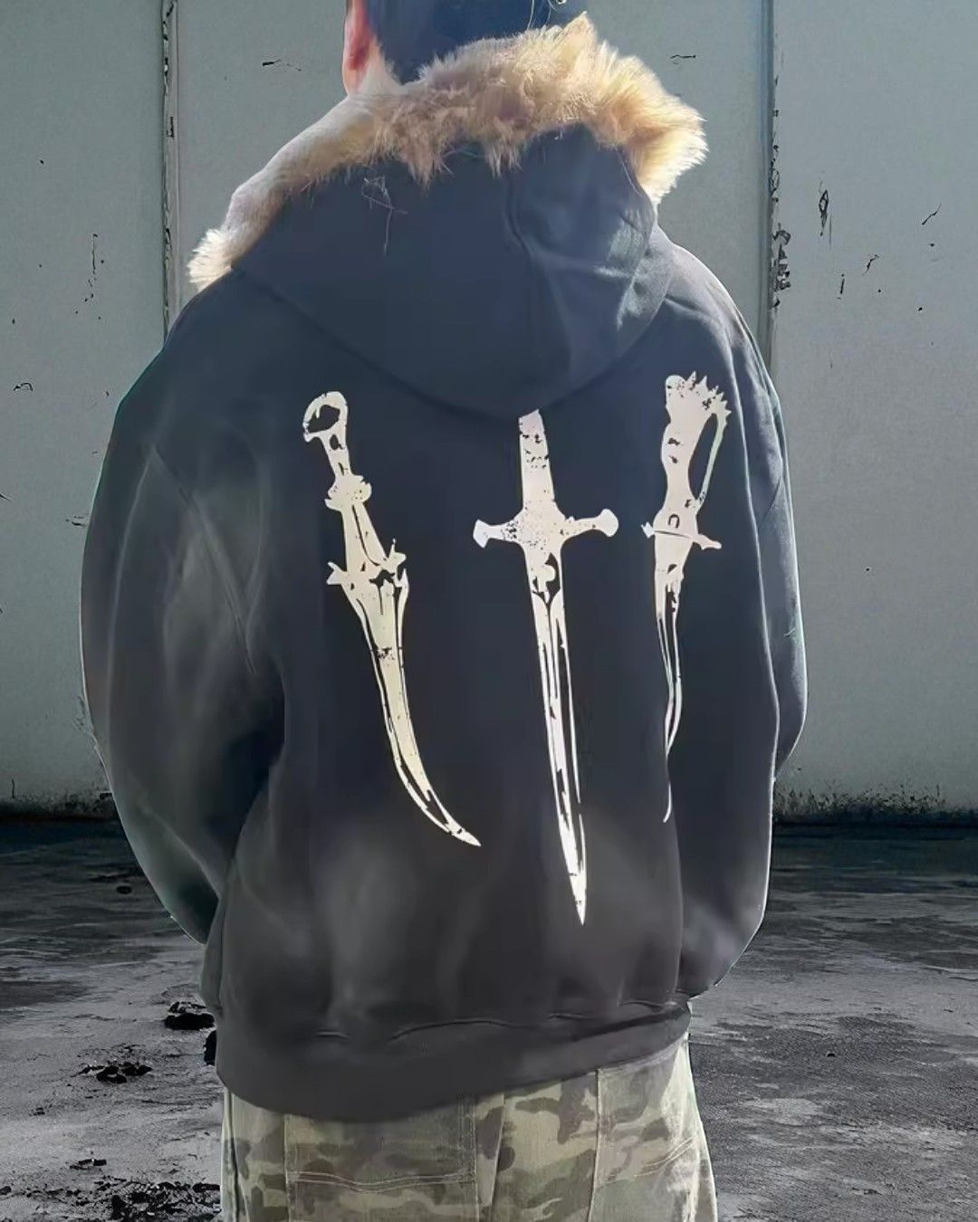 Other Wasteland Style Cardigan Zip UP Fur Hooded Jacket Size US XL / EU 56 / 4 - 3 Thumbnail