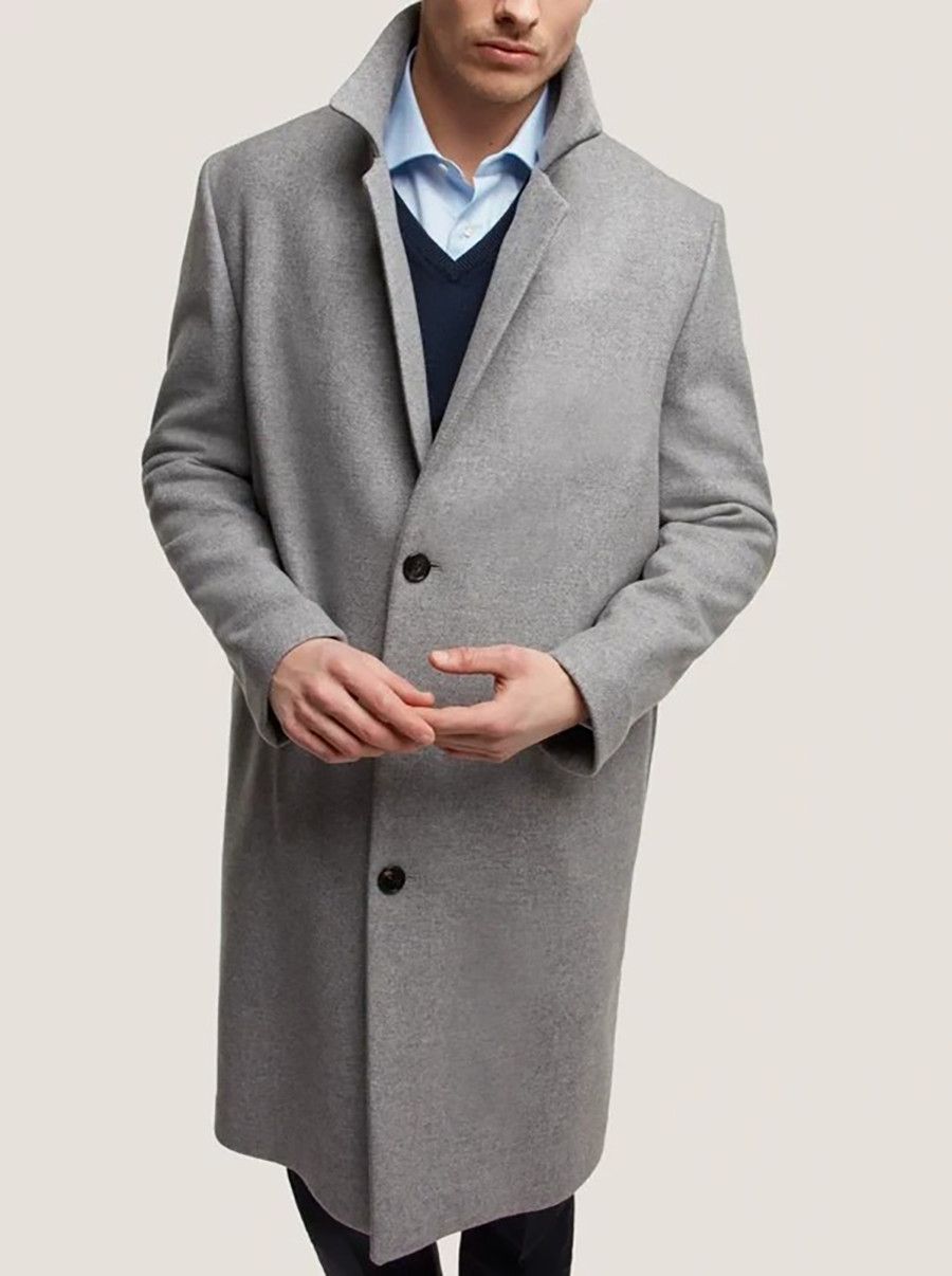 SALLE PRIVEE Salle Privée Tailored Wool Overcoat Light Grey Size US M / EU 48-50 / 2 - 2 Thumbnail