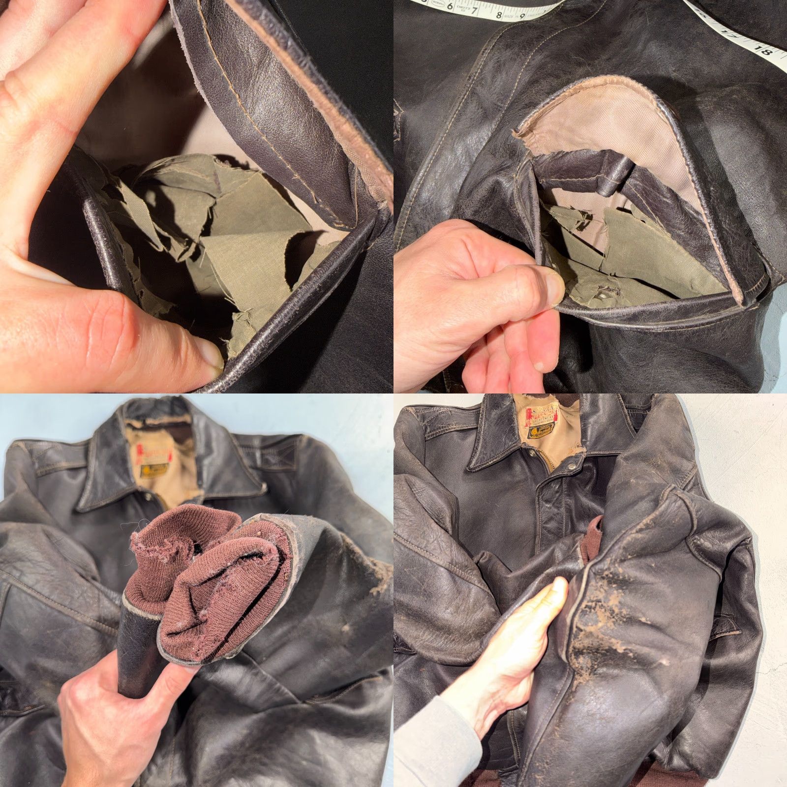 Vintage VTG 50s Sierra Sportswear Horsehide Leather Jacket Distressed Buco A2 Bomber Jacket Mens Brown Size L Size US L / EU 52-54 / 3 - 10 Thumbnail