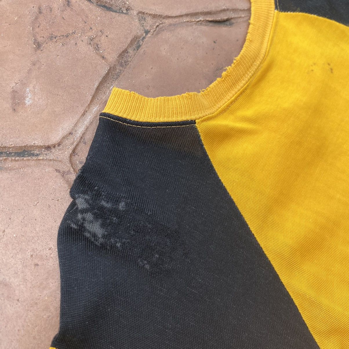 Champion Thrashed Vintage 70s Champion Blue Bar ERD GRUNGE FADED TEE Size US L / EU 52-54 / 3 - 8 Thumbnail
