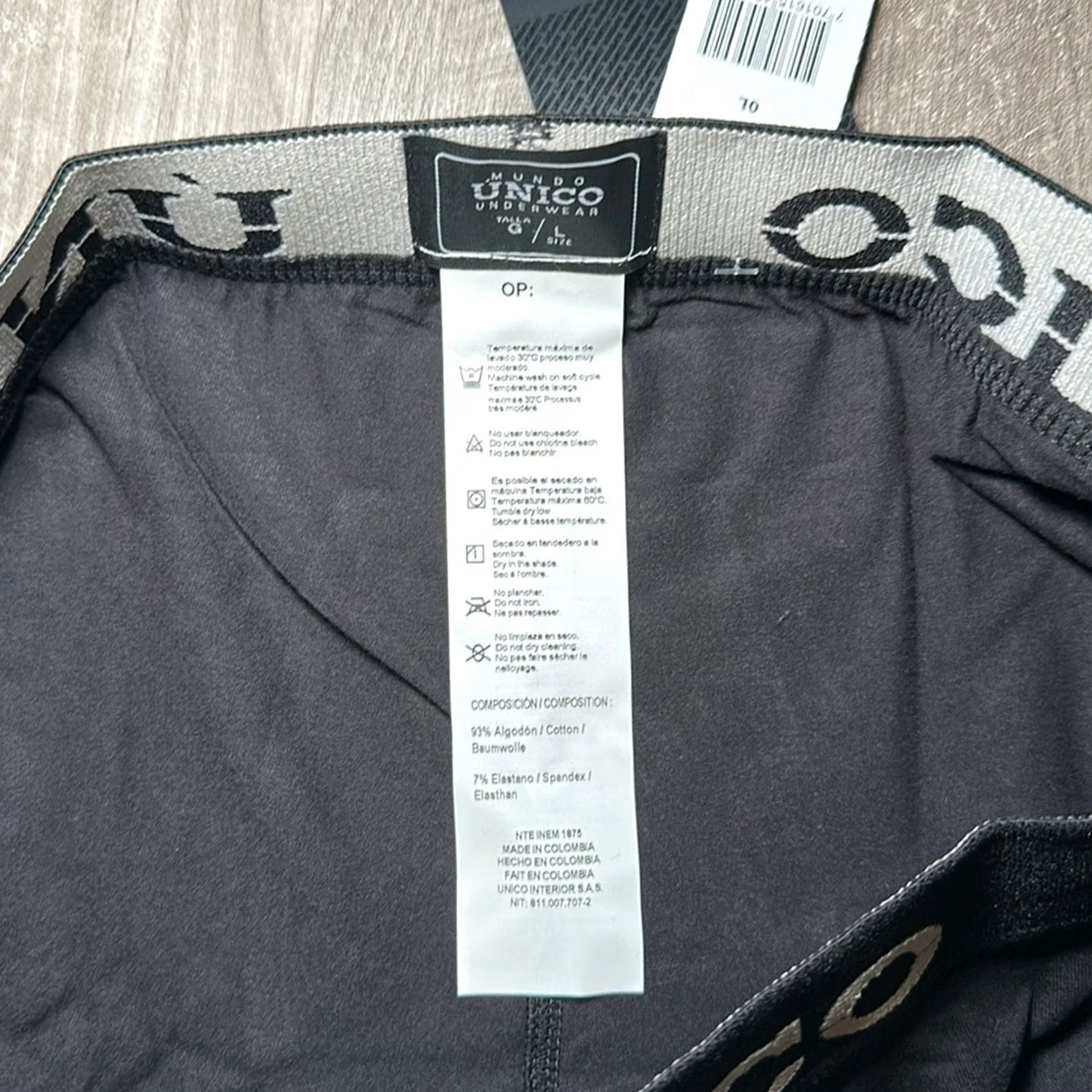 Vintage Unico Boxer Copa Medio Intenso Boxer Brief L Regular Black Men Underwear Shirt Size 42R - 3 Thumbnail