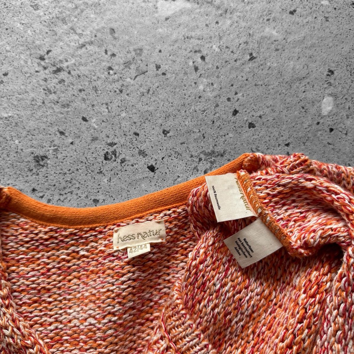 Other Hessnatur Womens Cotton Knit Sweater Orange Coral V Neck Size L / US 10 / IT 46 - 5 Thumbnail