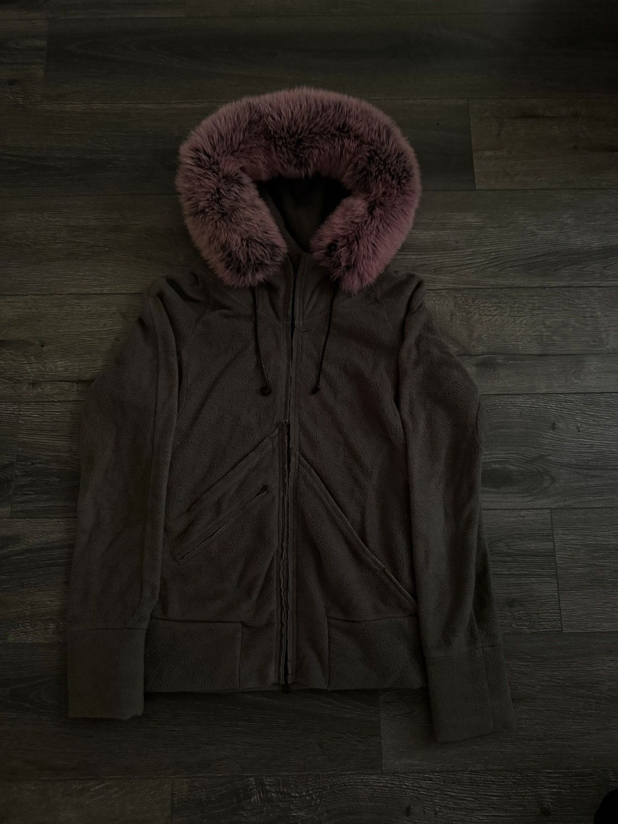 If six was nine Pink fox fur hoodie