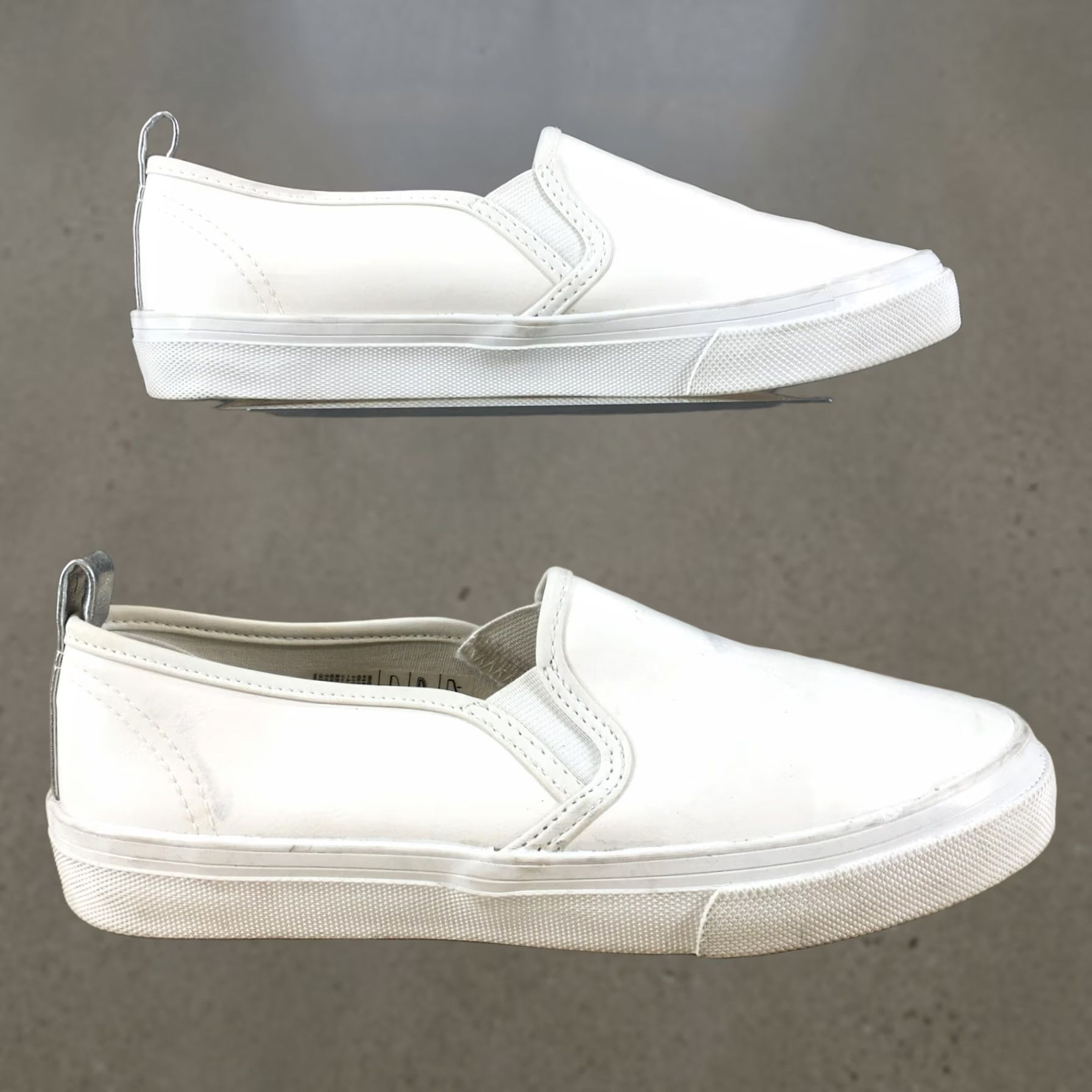 H&M H&M Divided White Leather Low Top Round Toe Slip On Sneakers Womens 36 Size M / US 6-8 / IT 42-44 - 1 Thumbnail