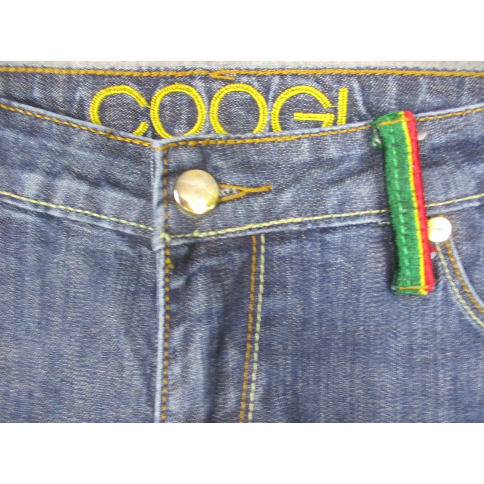 Coogi COOGI Jeans Womens 18 Blue Straight Leg Denim Gold Embellished Pockets Designer Size 40" / US 18 - 4 Thumbnail