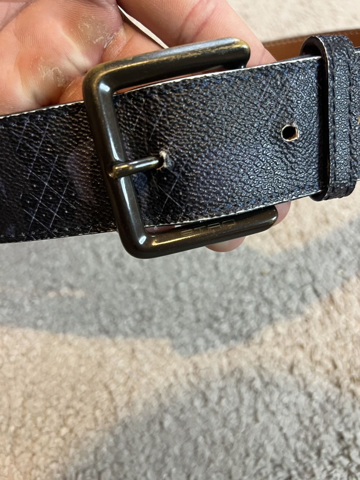 Etro Etro Textured leather belt Italian artisan luxury grail Size 42 - 2 Thumbnail