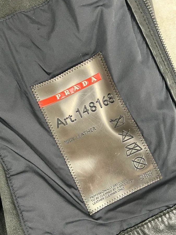 Prada 2000s Prada Black Biker Leather Jacket Size S / US 4 / IT 40 - 13 Thumbnail