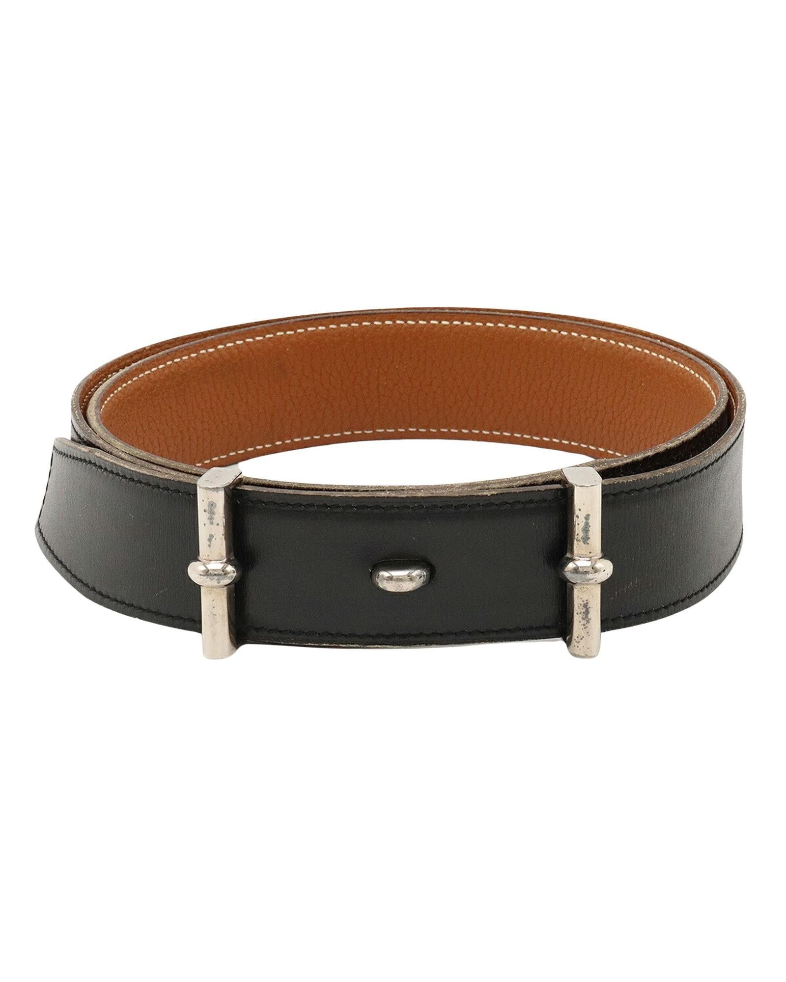 image of Hermes Black Leather Accessory With Captivating Elegance, Women's