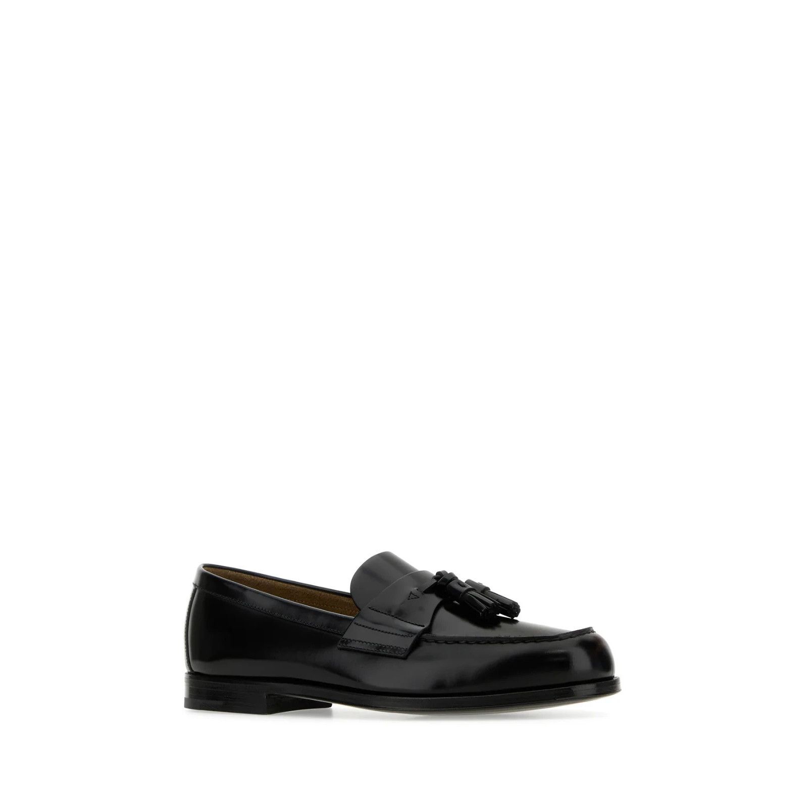 Prada PRADA Black Leather Loafers New And Authentic (Men's size:7. Size US 7.5 / EU 40-41 - 2 Thumbnail