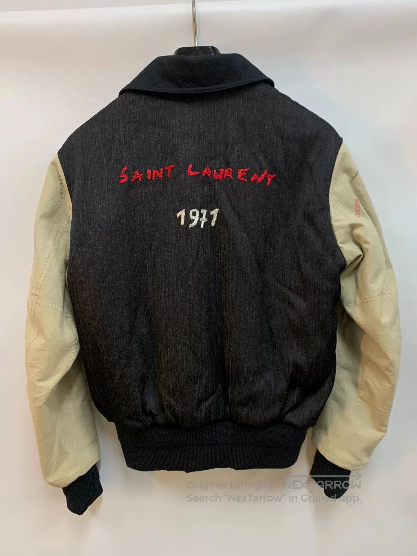 Saint Laurent Paris Saint Laurent Black Beige Rose Embroidery Jacket. Size US M / EU 48-50 / 2 - 2 Thumbnail