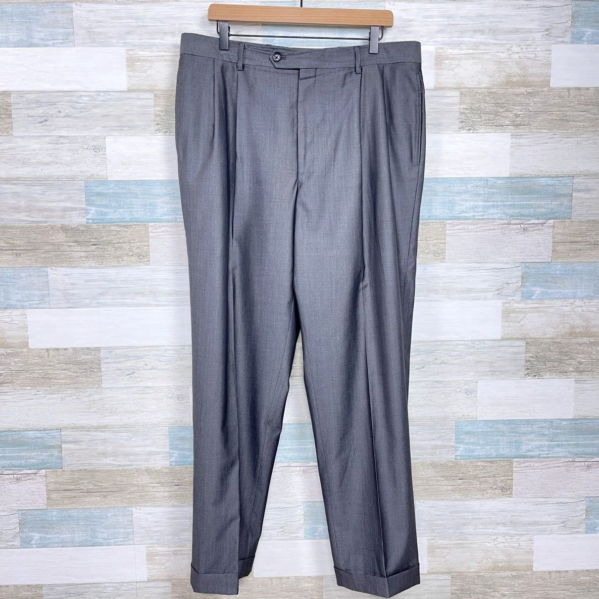 Jos. A. Bank Jos A Bank Wool Sharkskin Suit Gray Mens 43L Jacket 37L Size 42L - 9 Thumbnail