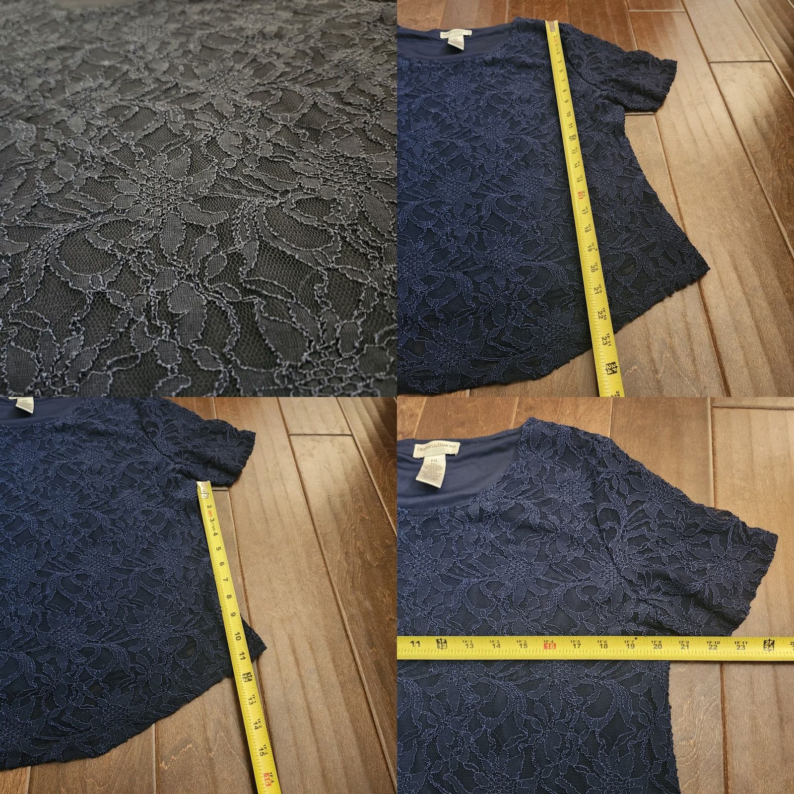Vintage Draper's & Damon's Petites Women's Short Sleeve Black Floral Blouse PXL Pool? Size XL / US 12-14 / IT 48-50 - 8 Thumbnail