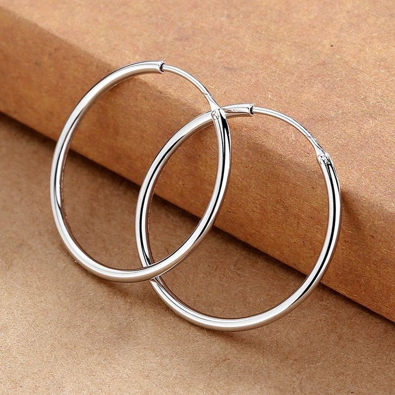 Other 60mm Big Silver Hoop Earrings for Women Size ONE SIZE - 4 Thumbnail