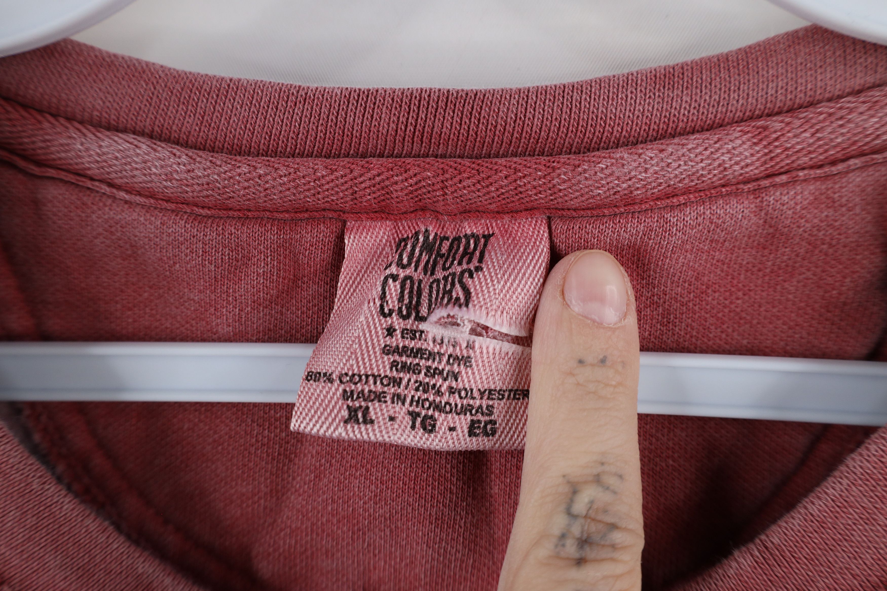 Vintage Vintage 90s Streetwear Garment Dye Stonewash Sweatshirt Red Size US XL / EU 56 / 4 - 5 Thumbnail