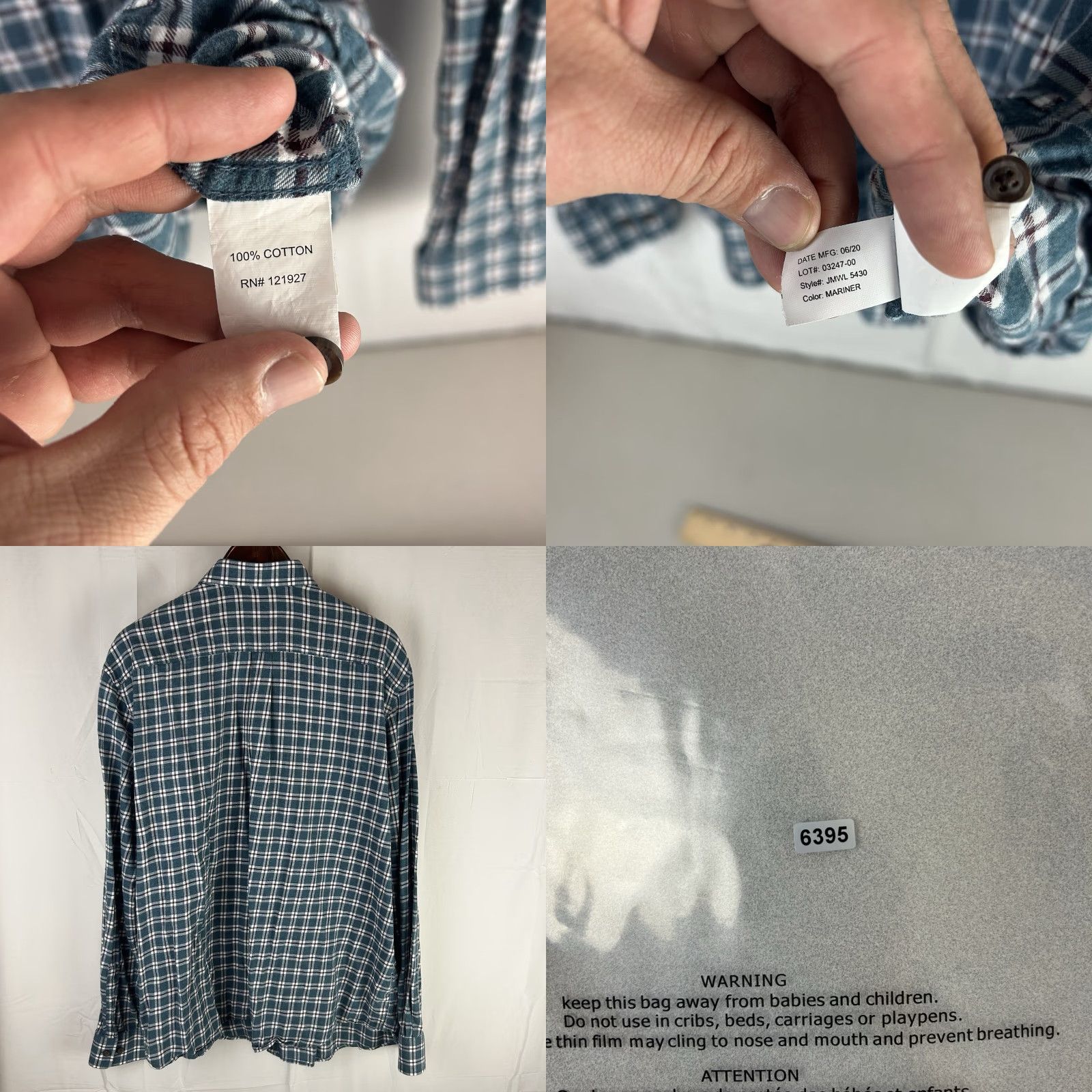 johnnie-O Johnnie-O Shirt Mens 2XL Blue Plaid Button-Up Casual Lightweight Flannel Size US XXL / EU 58 / 5 - 8 Thumbnail