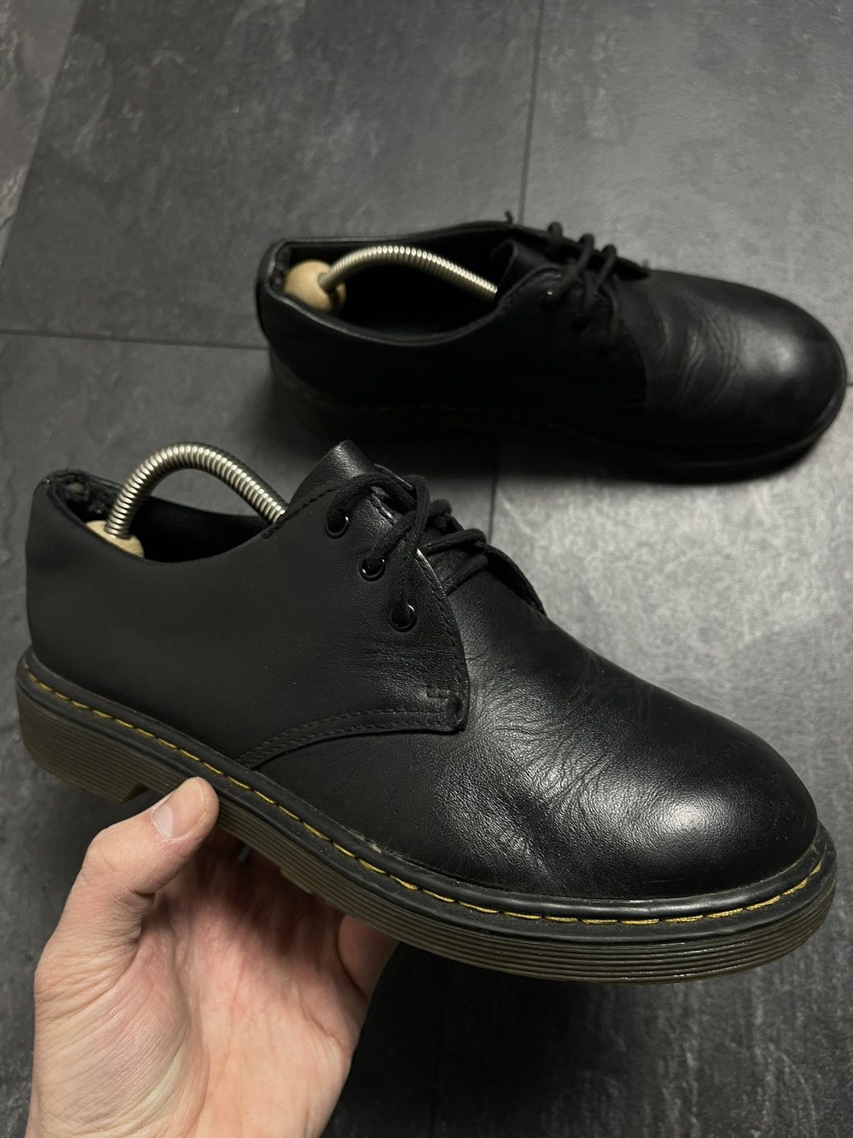 Dr. Martens × Vintage Dr Martens Oxford Shoes Black 1461 Smooth Leather Casual Size US 6 / EU 39 - 3 Thumbnail