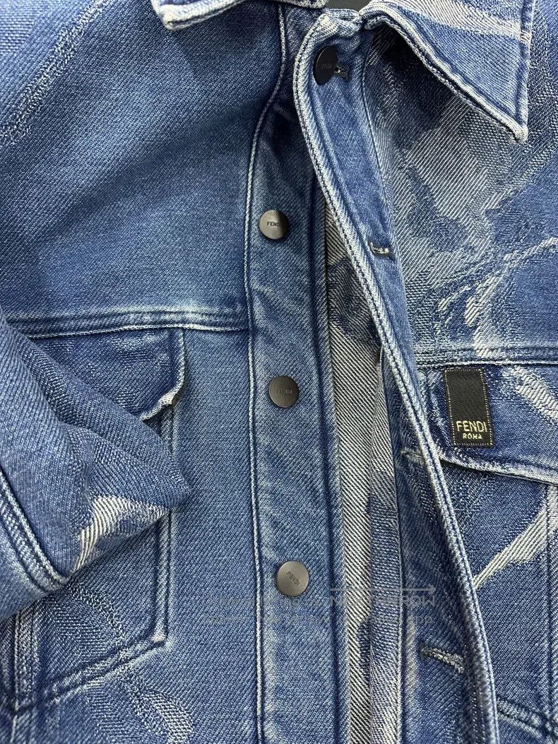 Fendi Fendi Bleached Denim Jacket - Blue Size US M / EU 48-50 / 2 - 5 Thumbnail