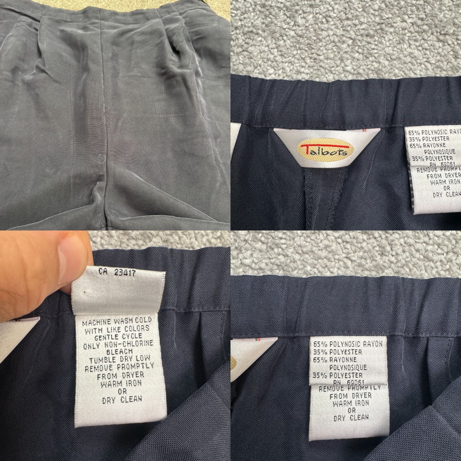 Talbots Talbots Vintage 90's High Rise Dress Pants Trousers Womens 14 Navy Blue Classic Straight Front Officewear Dress Pants Women 14 Blue Talbots Womens Size 36" / US 14 / IT 50 - 8 Thumbnail