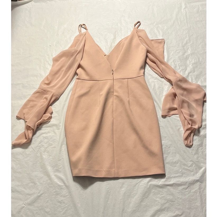Other BCBGMAXAZRIA Palm Cold-Shoulder Bell Sleeve Dress - Size: 2 Size XS / US 0-2 / IT 36-38 - 4 Thumbnail