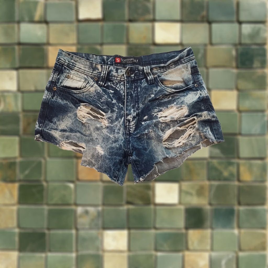 Southpole VINTAGE South Pole Denim Cut off Shorts Sz 32/14 Acid Washed Distressed Blue Womens Size 36" / US 14 / IT 50 - 1 Thumbnail