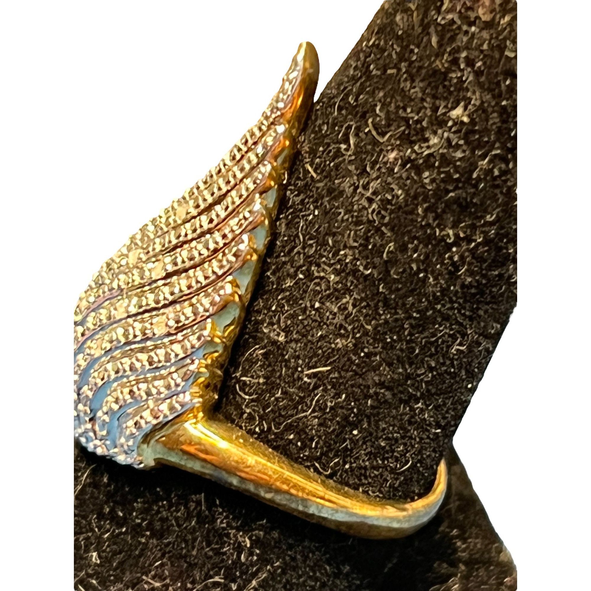 Other Palm Beach Jewelry Sterling Silver Gold Plated Ring Angel Wi Size ONE SIZE - 3 Thumbnail