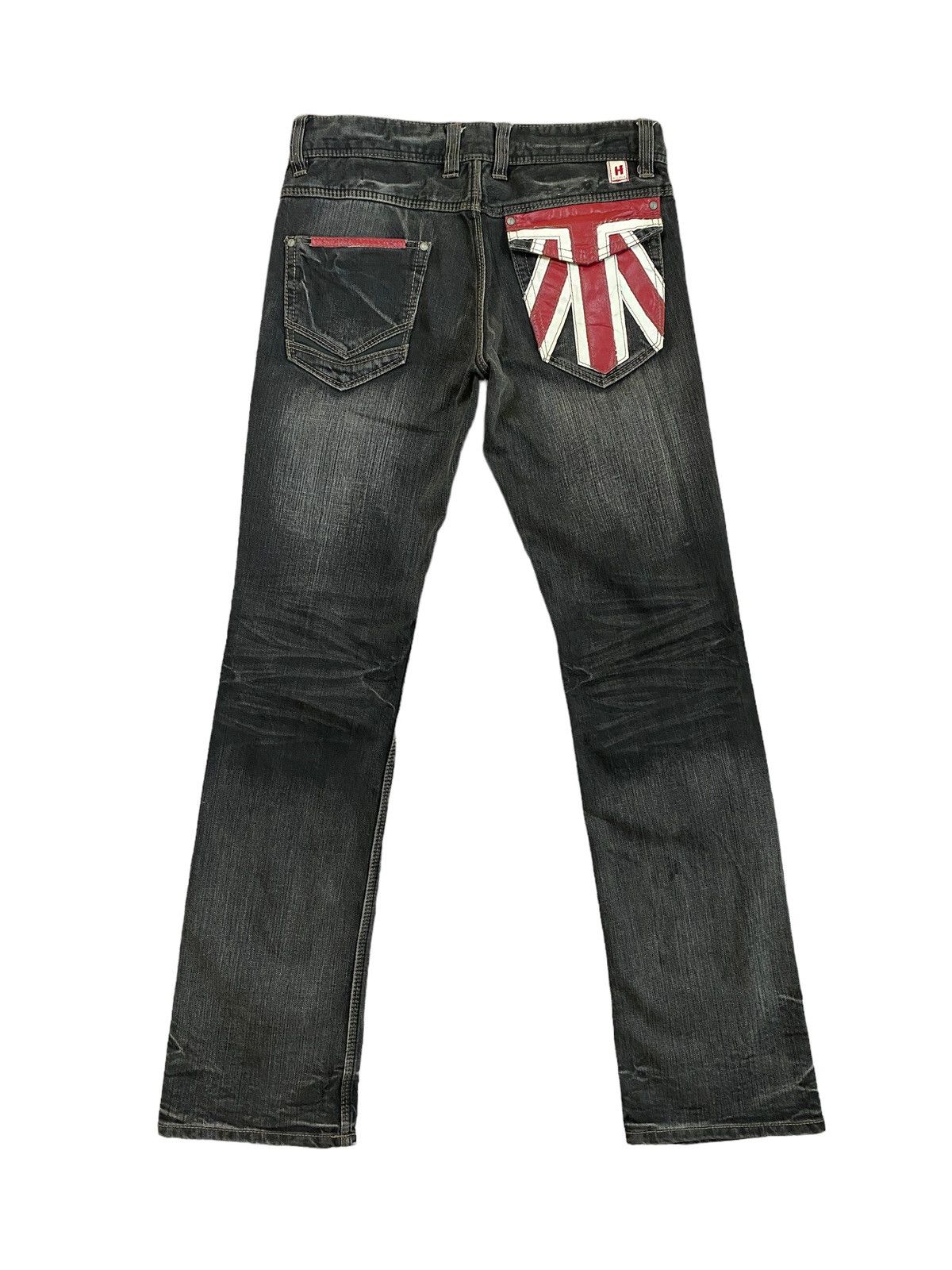 image of Vintage Flared Hideways Nicole British Acid Wash Bootcut Denim in Black, Men's (Size 30)