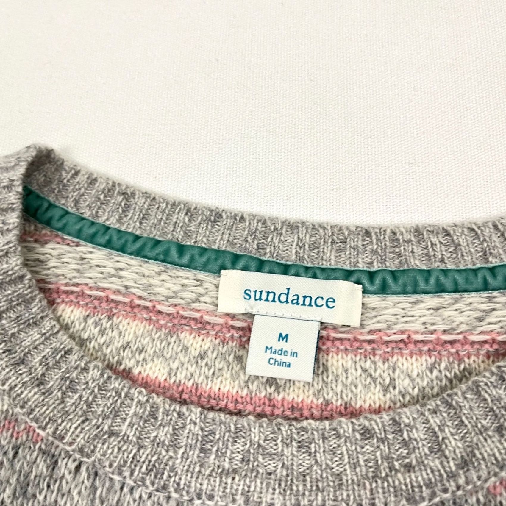 Vintage Sundance Sweater Women M Gray Floral Wool Blend Crewneck Knit Pullover, Casual, Boho Core Size M / US 6-8 / IT 42-44 - 2 Thumbnail