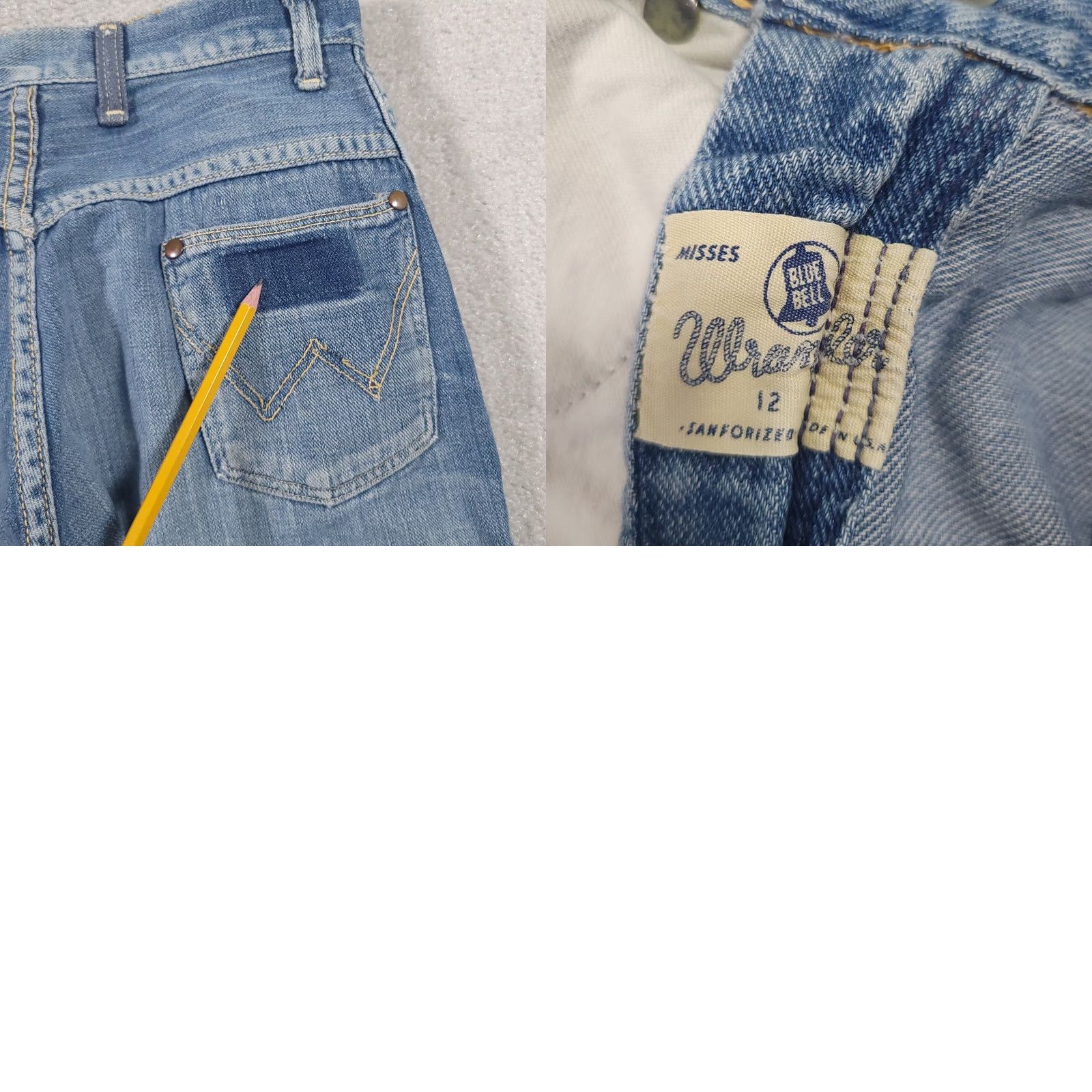 Wrangler VINTAGE Wrangler Sanforized Blue Bell 50s 60s Jean Shorts Womens Misses 12 USA FLAW Size 40" / US 18 - 9 Thumbnail