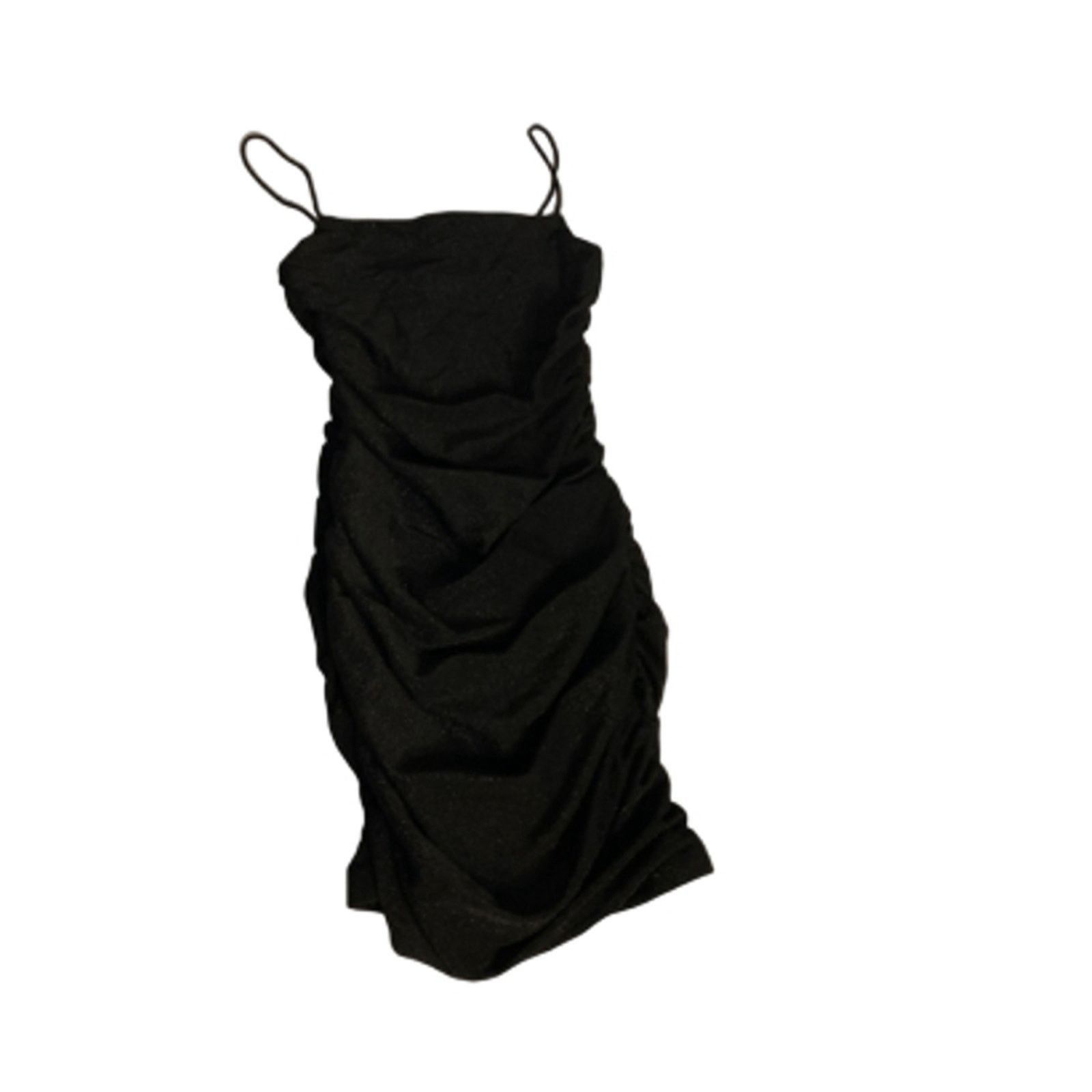 Shein SHEIN BAE Black Sparkle Ruched Bodycon Mini Dress XS Size XS / US 0-2 / IT 36-38 - 6 Thumbnail